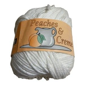 Peaches & Creme White dye Lot 7614 4 ply Worsted Weight The Softest 70.9 G